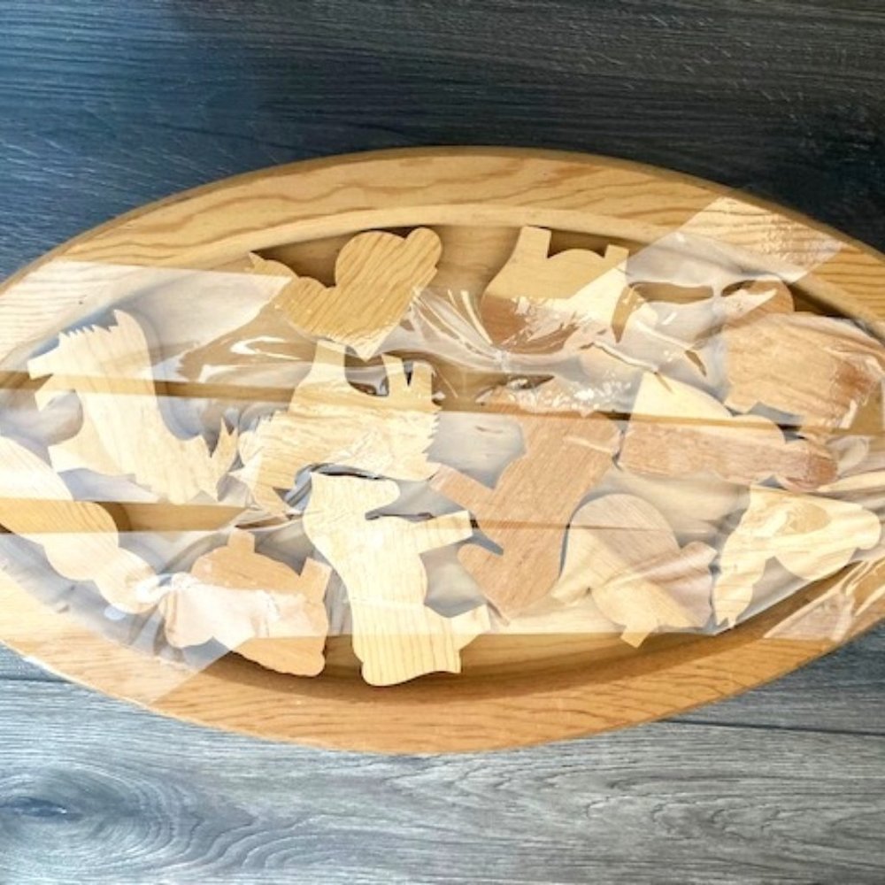 Noah's Ark /  Wooden Decor / Multi Piece / 12 Figurines